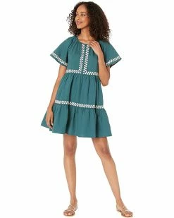 Madewell Dresses Embroidered Linen-Blend Flutter-Sleeve Mini Dress -Madewell Shop 71y2If4466L. AC SR736920