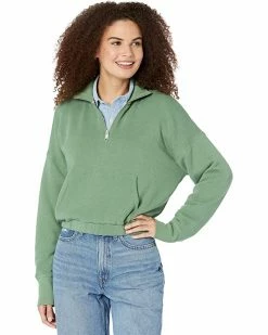 Madewell Hoodies & Sweatshirts MWL Airyterry Quarter-Zip Supercrop Sweatshirt