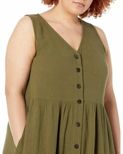 Madewell Dresses Plus Lightspun Button-Front Tank Midi Dress -Madewell Shop 811ztl37n L. AC SR736920
