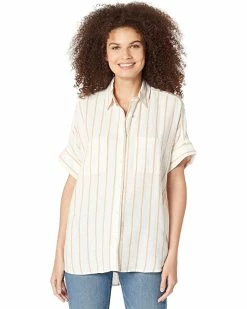 Madewell Shirts & Tops Linen-Blend Courier Shirt in Textured Stripe