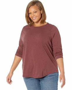 Madewell Shirts & Tops Plus Whisper Cotton Rib-Crewneck Long-Sleeve Tee in Mulford Stripe -Madewell Shop 814buFtVkmL. AC SR736920