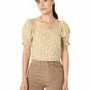 Madewell Shirts & Tops Hopewell Puff-Sleeve Crop Top in Cottage Garden