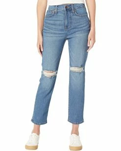 Madewell Jeans The Perfect Vintage Crop Jean in Gooding Wash: Knee-Rip Edition