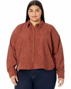 Madewell Shirts & Tops Plus Long Sleeve Cropped Shirt in Drapey Corduroy