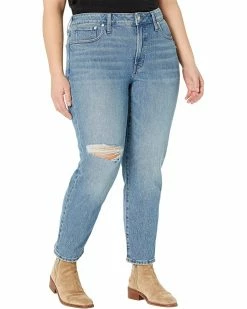 Madewell Jeans The Plus Mid-Rise Perfect Vintage Jean in Ainsdale Wash: Knee-Rip Edition