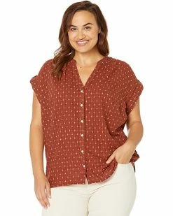 Madewell Shirts & Tops Plus Collarless Central Shirt in Jacquard