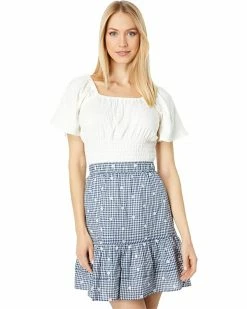 Madewell Shirts & Tops Crinkle-Knit Square-Neck Smocked Top