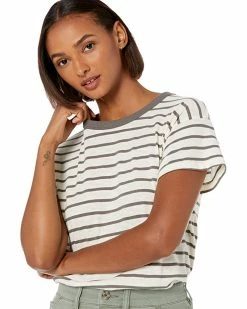 Madewell Shirts & Tops Whisper Cotton Rib-Crewneck Tee in Malvera Stripe -Madewell Shop 81PJ3SClfqL. AC SR736920