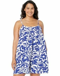 Madewell Swimwear Lightestspun Tie-Back Cover-Up Romper in Tropicale Floral
