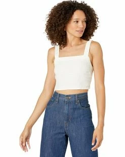 Madewell Shirts & Tops Linen-Blend Abbie Crop Top