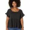 Madewell Shirts & Tops Plus Knit Lightspun Ruffle-Hem Top
