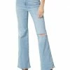 Madewell 11" High-Rise Flare Jeans in Eversfield Wash: Knee-Rip Edition