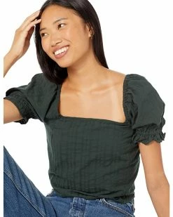 Madewell Shirts & Tops Hopewell Puff-Sleeve Crop Top in Stripe -Madewell Shop 81d2iULJtL. AC SR736920