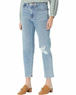 Madewell Jeans The Girljean in Berryton Wash: Distressed Edition