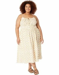 Madewell Dresses Plus Sophia Cami Midi Dress in Wild Calendula Block-Print