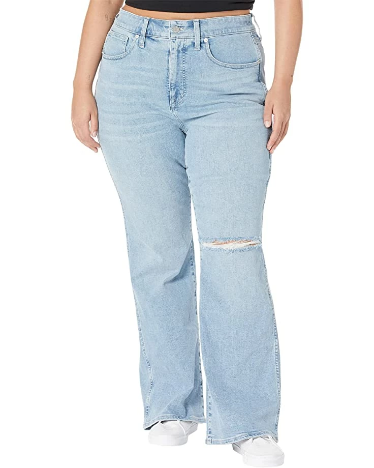 Madewell Plus 11" High-Rise Flare Jeans in Eversfield Wash: Knee-Rip Edition 1 Madewell Plus 11" High-Rise Flare Jeans in Eversfield Wash: Knee-Rip Edition