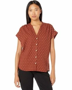 Madewell Shirts & Tops Collarless Central Shirt in Jacquard