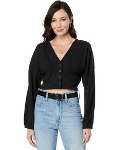 Madewell Shirts & Tops Deep-V Button-Front Crop Top