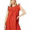 Madewell Dresses Eyelet Ruffle-Sleeve Mini Dress