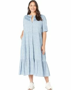 Madewell Dresses Plus Embroidered Midi Dress in Cottage Carden