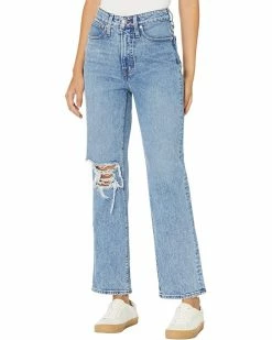 Madewell Jeans The Curvy Perfect Vintage Straight Jean in Kingsbury Wash: Ripped Knee Edition