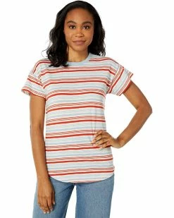 Madewell Shirts & Tops Whisper Cotton Rib-Crewneck Ringer Tee in Halliday Stripe