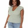 Madewell Shirts & Tops Plus Lucie V-Neck Smocked Top in Cottage Garden