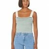 Madewell Shirts & Tops Dearing Square-Neck Crop Sweater Tank in Stripe