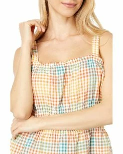 Madewell Shirts & Tops Seersucker Sophia Peplum Tank in Rainbow Gingham Check -Madewell Shop 81yxe21jXSL. AC SR736920