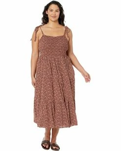 Madewell Dresses Plus Lucie Tie-Strap Tiered Midi Dress in Florentine Floral