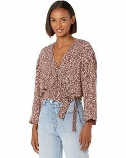 Madewell Shirts & Tops Tie-Front Wrap Top in Cottage Garden