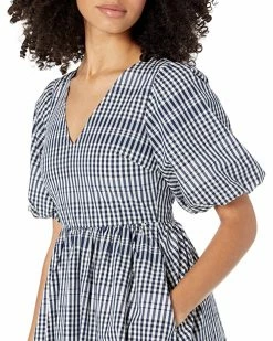 Madewell Dresses Poplin V-Neck Bubble-Sleeve Mini Dress in Plaid -Madewell Shop 91pNU5wnHL. AC SR736920