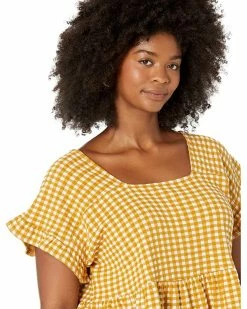 Madewell Shirts & Tops Plus Gingham Knit Ruffle-Hem Top -Madewell Shop 91xFWjr5RwL. AC SR736920