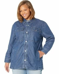 Madewell Coats & Outerwear Plus Quilted-Lining Denim Shirt-Jacket